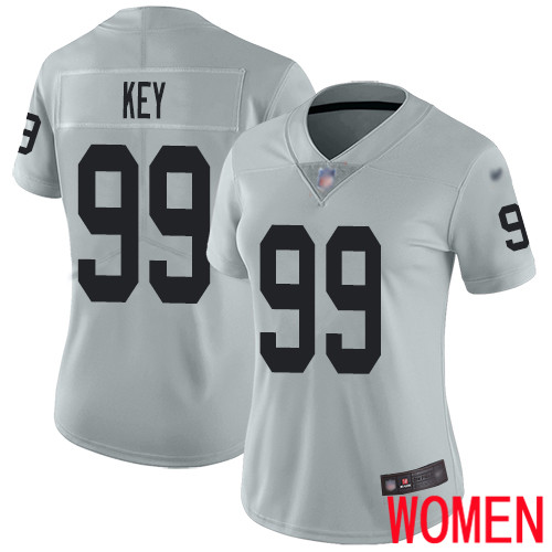 Oakland Raiders Limited Silver Women Arden Key Jersey NFL Football 99 Inverted Legend Jersey